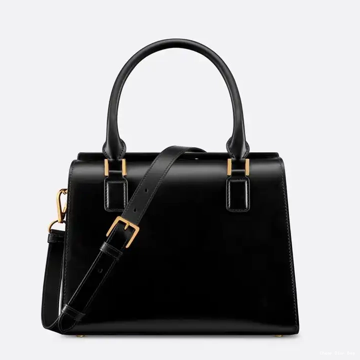 Calfskin Box Boston Black Dior Bag Medium 0507